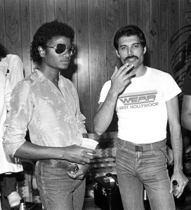 Freddie Mercury and Michael Jackson - Photography by Neal Preston Copyright Queen Productions Ltd